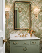 Modern Alabaster Wall Sconce in Classic Bathroom Interior