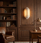 Geometric Marble Wall Light in Home Library and Office