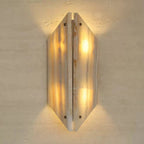 Warm Glow Travertine Wall Sconce Front View