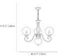 Curved Brass Rose Chandelier