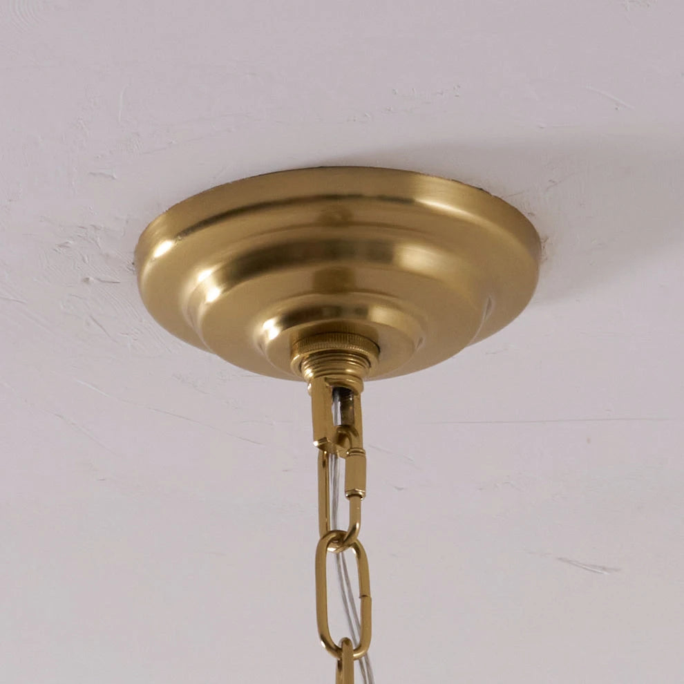 Curved Brass Rose Chandelier