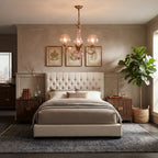 Curved Brass Rose Chandelier