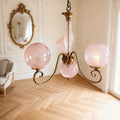 Curved Brass Rose Chandelier