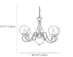 Curved Brass Rose Chandelier