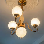 Curved Brass Rose Chandelier