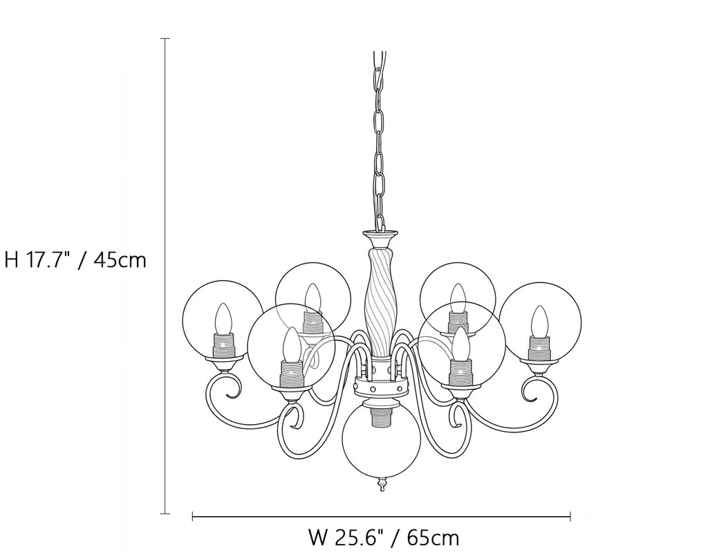 Curved Brass Rose Chandelier