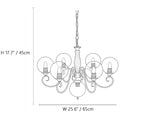 Curved Brass Rose Chandelier