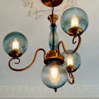 Curved Brass Rose Chandelier