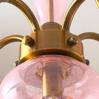 Curved Brass Rose Chandelier