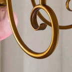 Curved Brass Rose Chandelier