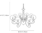 Curved Brass Rose Chandelier