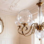 Curved Brass Rose Chandelier