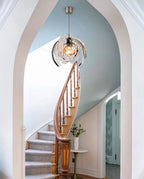 Modern Pumpkin Art Glass Pendant Light in Architecture Foyer