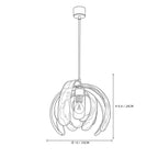 Modern Pumpkin Art Glass Pendant Light Line Art Dimension Diagram