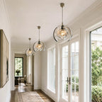 Modern Pumpkin Art Glass Pendant Light in Hallway Corridor Setting