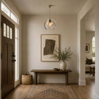 Modern Pumpkin Art Glass Pendant Light in Entrance Hallway
