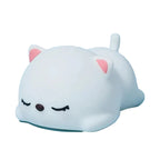 Cute Silicone Sleeping Cat Touch Night Light on Pure White Background