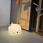 Cute Sleeping Cat Night Light in Evening Window Setting