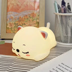 Cute Silicone Cat Night Light on Study Desk