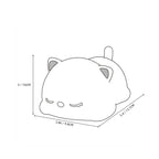 Cute Silicone Sleeping Cat Night Light Line Art Dimension Diagram