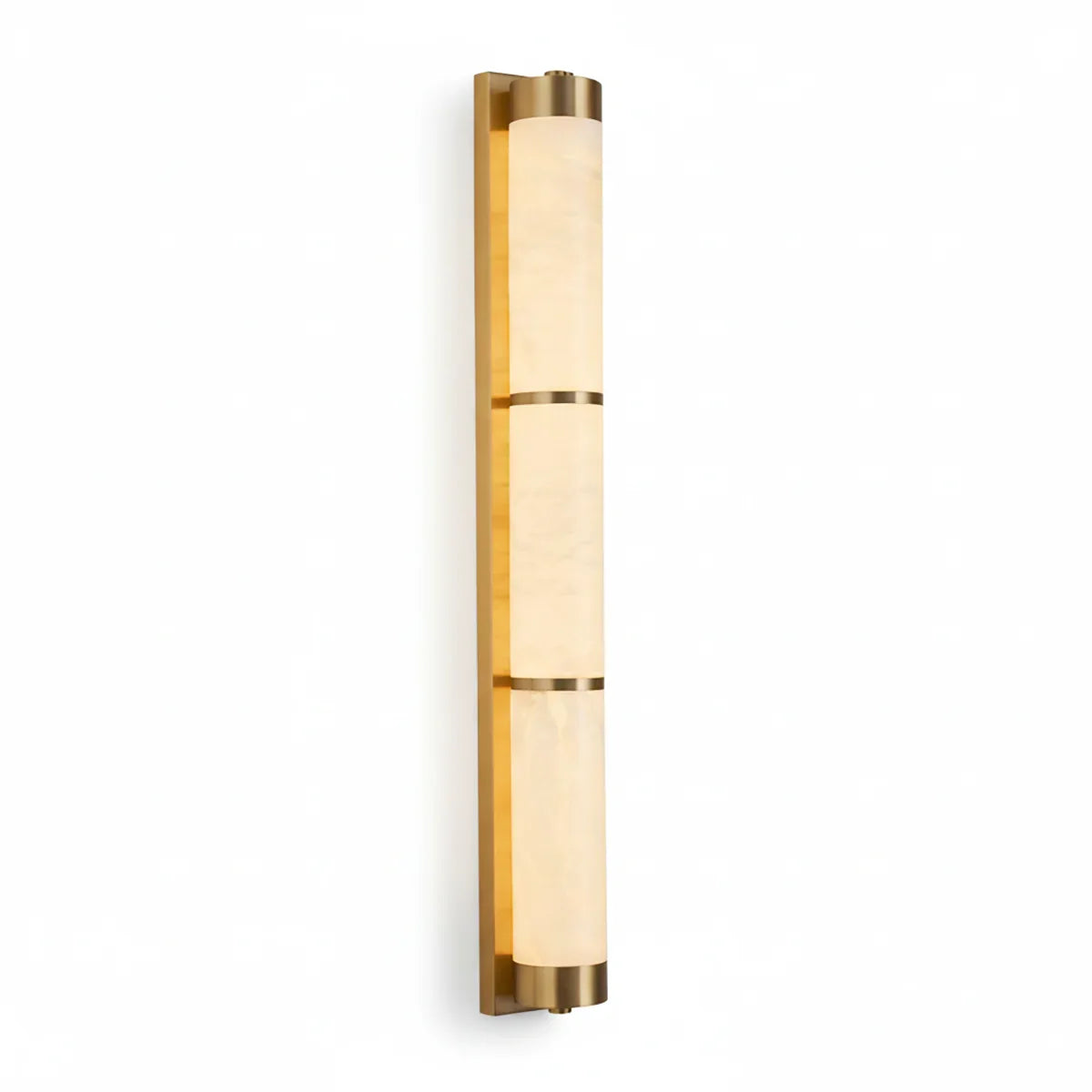 Cylindra Alabaster Brass Wall Light