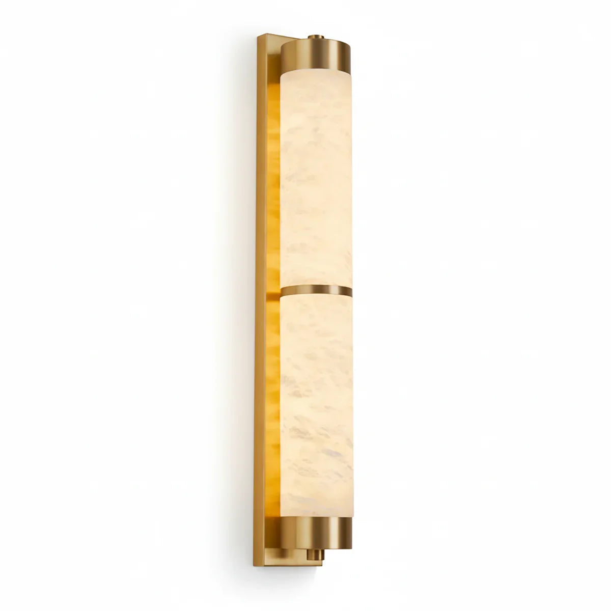 Cylindra Alabaster Brass Wall Light