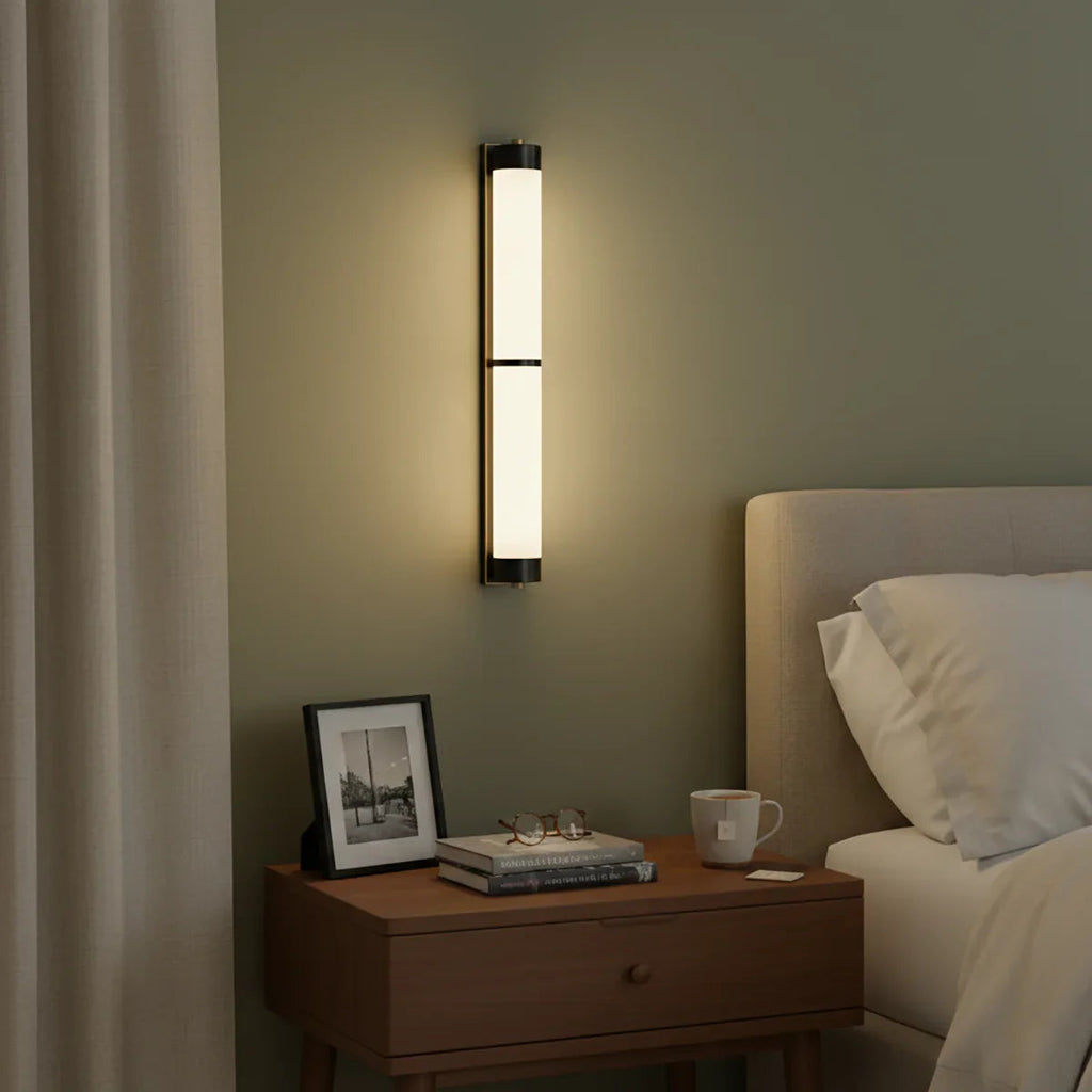 Cylindra Alabaster Brass Wall Light