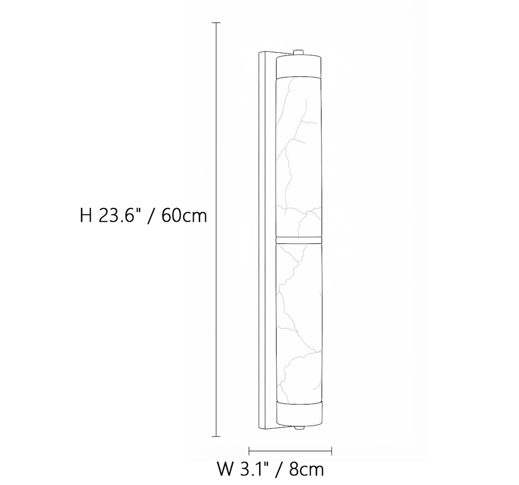 Cylindra Alabaster Brass Wall Light