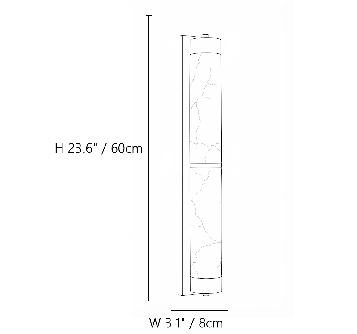 Cylindra Alabaster Brass Wall Light