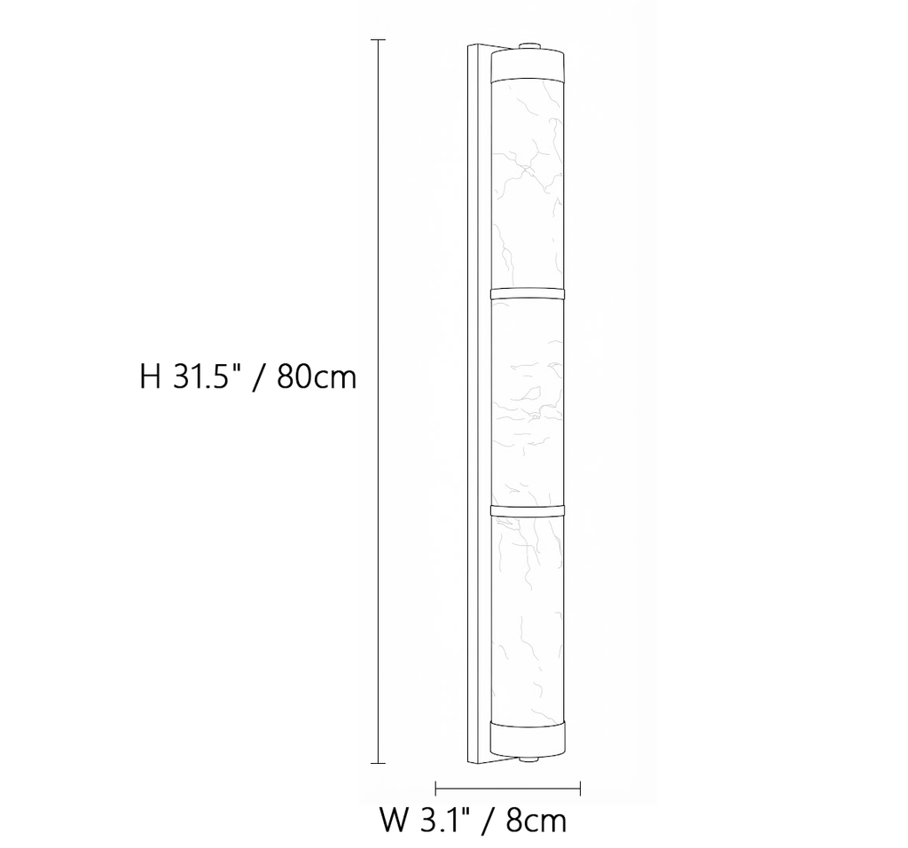 Cylindra Alabaster Brass Wall Light