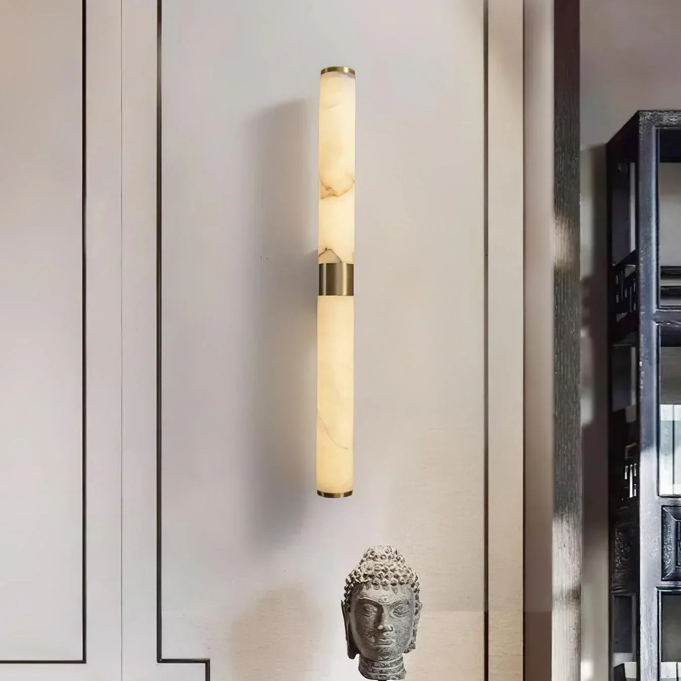 Zylindrische Wandleuchte aus Alabasterlinie