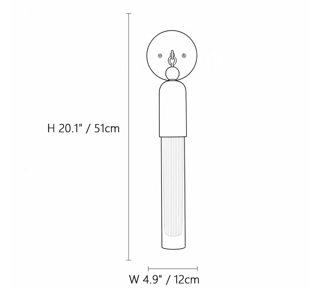 Cylindrical Frosted Wall Light