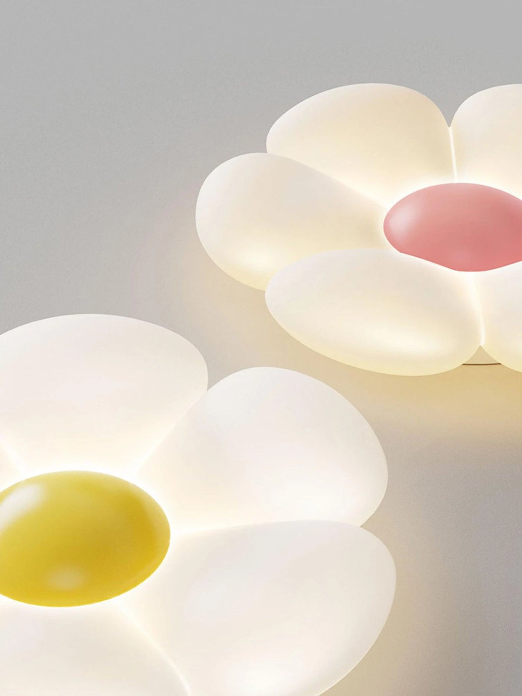 Pair of Flower Petal Ceiling Lights Studio Display