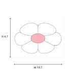 Cute Flower Petal Flush Mount Ceiling Light Line Art Dimension Diagram