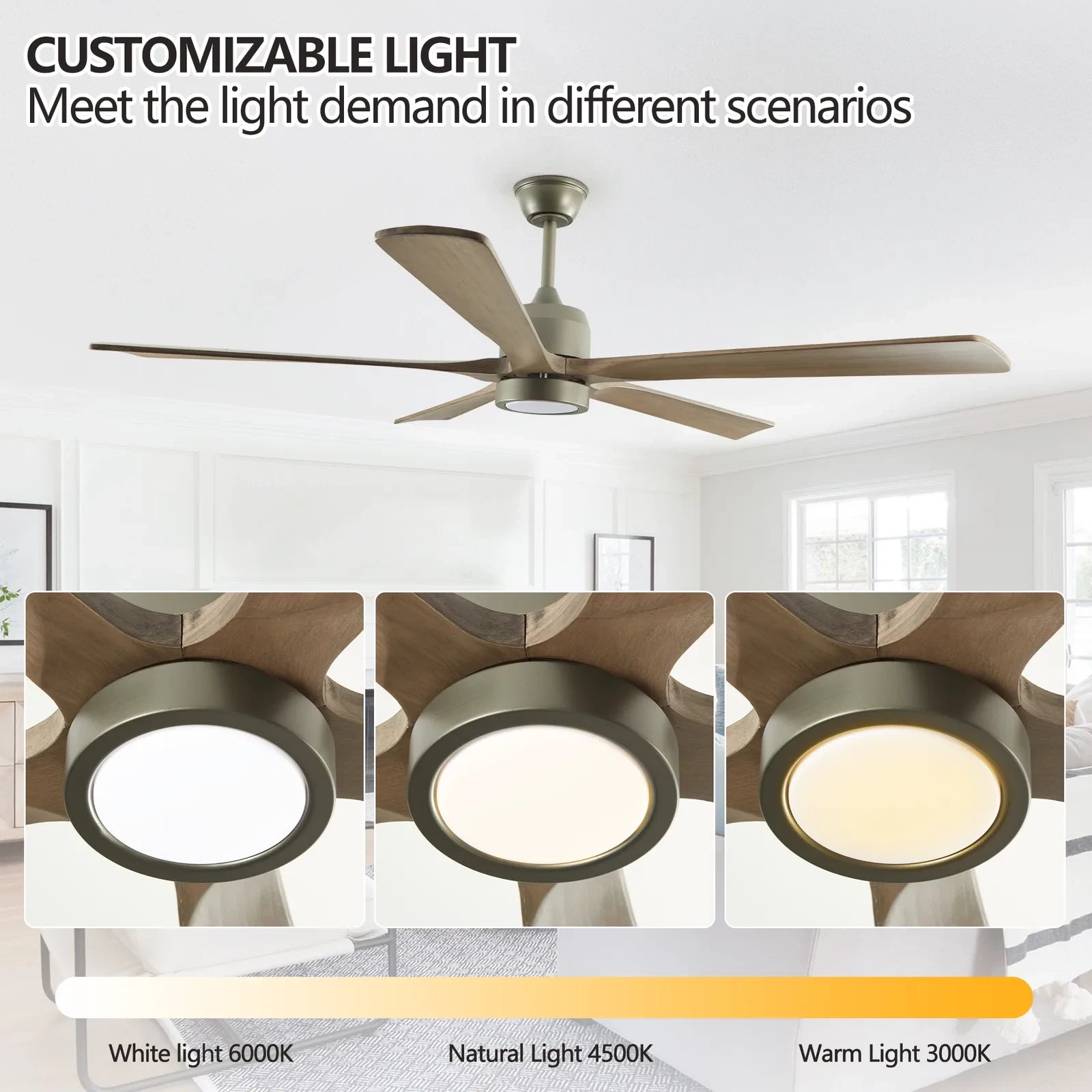 Dark Walnut Streamline Ceiling Fan