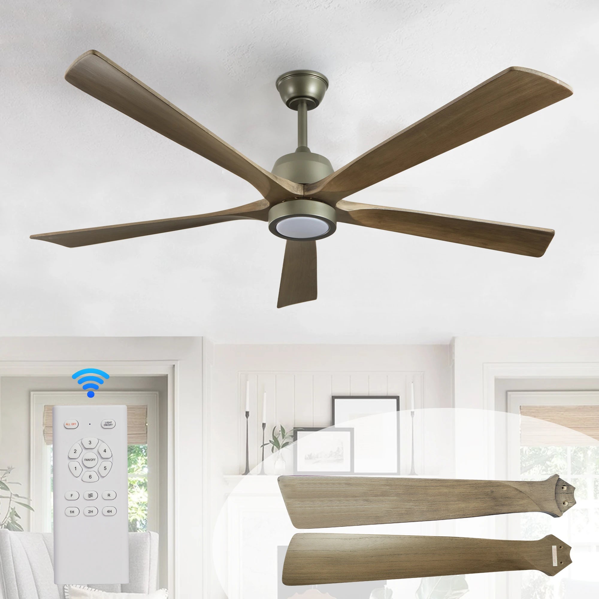 Dark Walnut Streamline Ceiling Fan