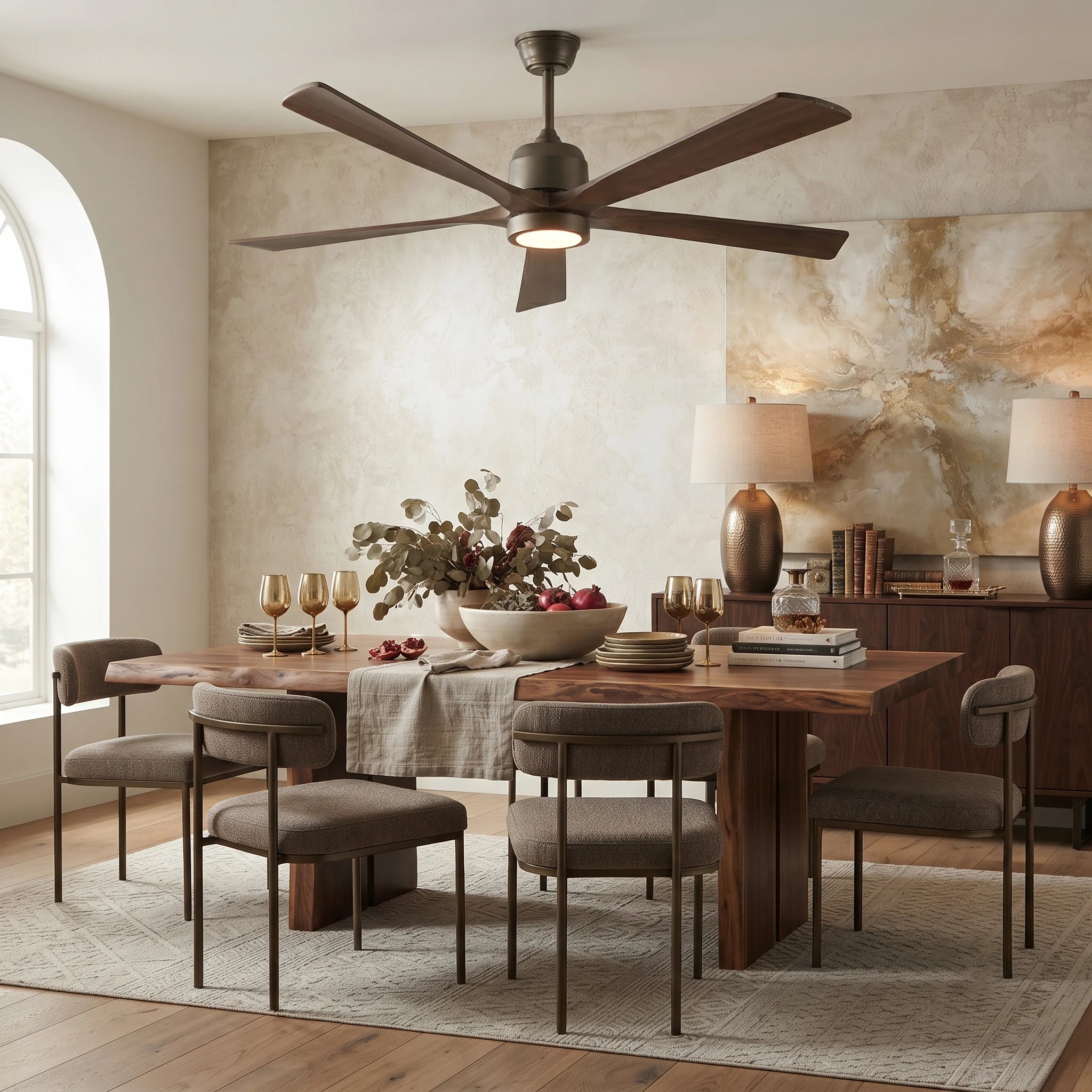 Dark Walnut Streamline Ceiling Fan