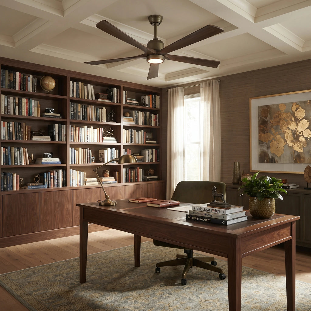 Dark Walnut Streamline Ceiling Fan