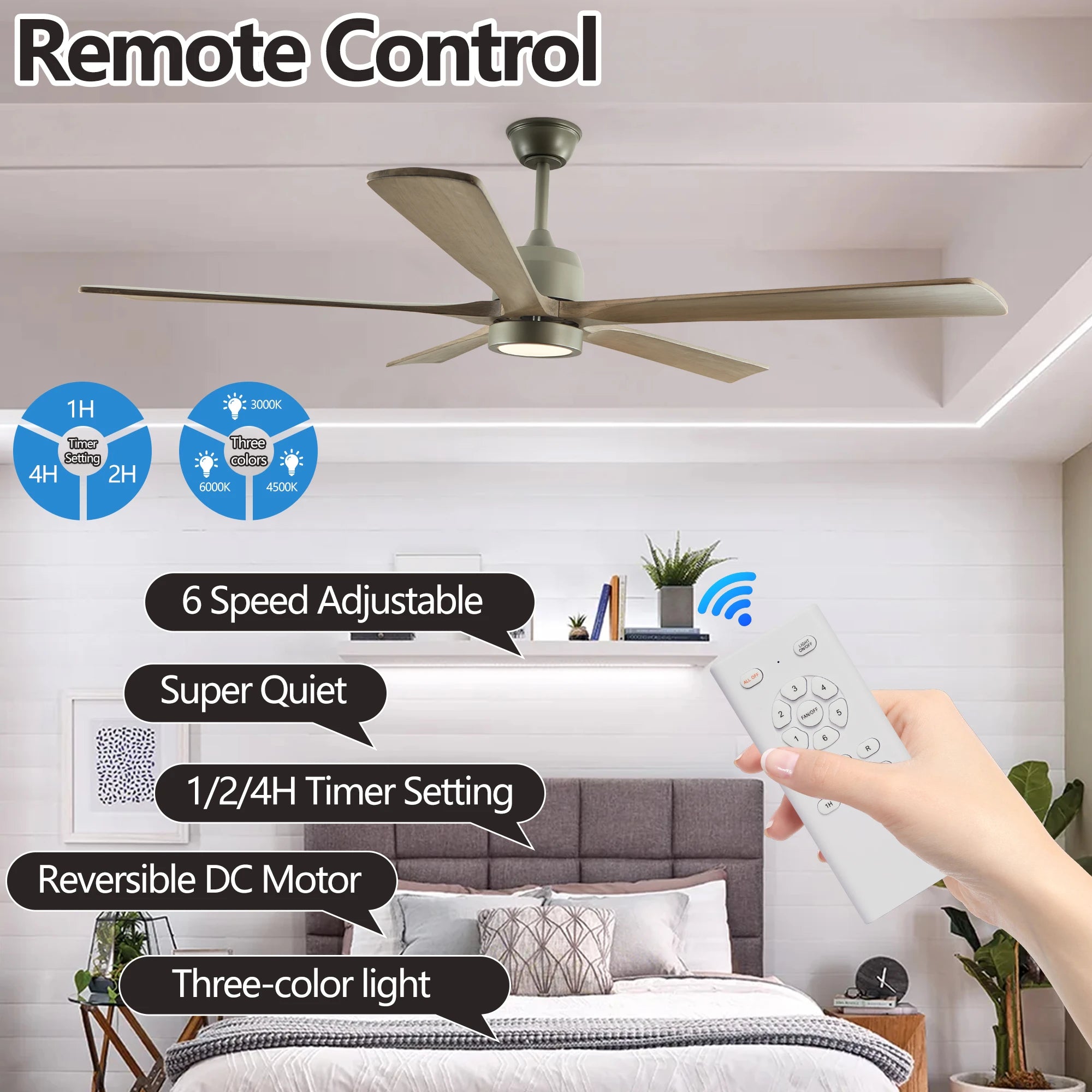 Dark Walnut Streamline Ceiling Fan