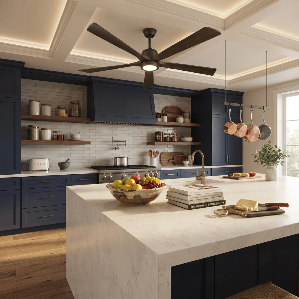 Dark Walnut Streamline Ceiling Fan