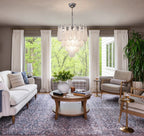 Modern Frosted White Feather Wave Art Glass Chandelier in Stylish Sitting Room