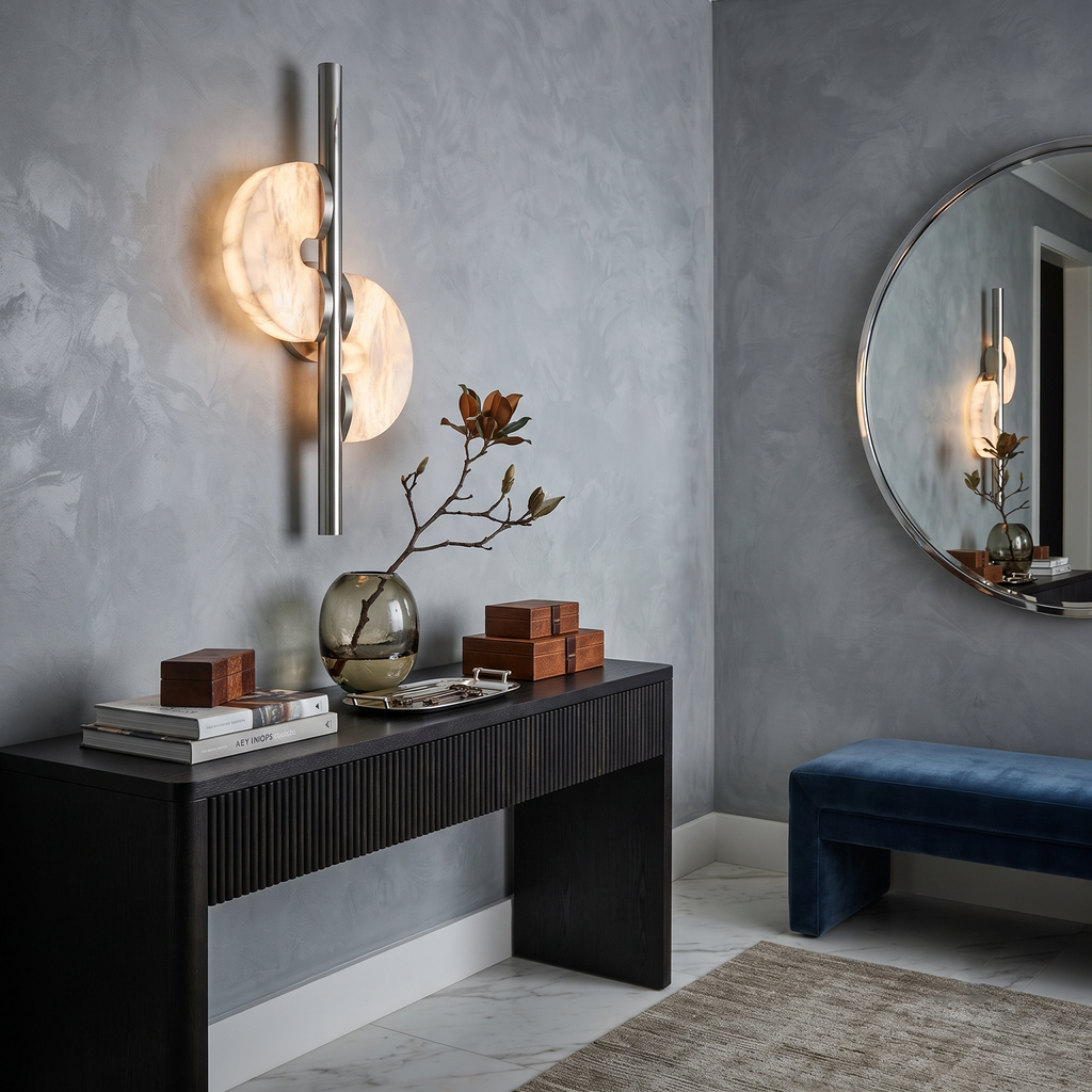 Dolly Alabaster Geometric Sconce
