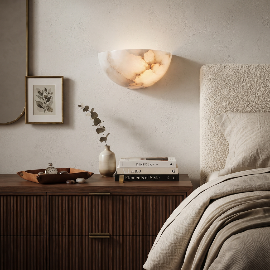 Dolly Alabaster Bowl Sconce