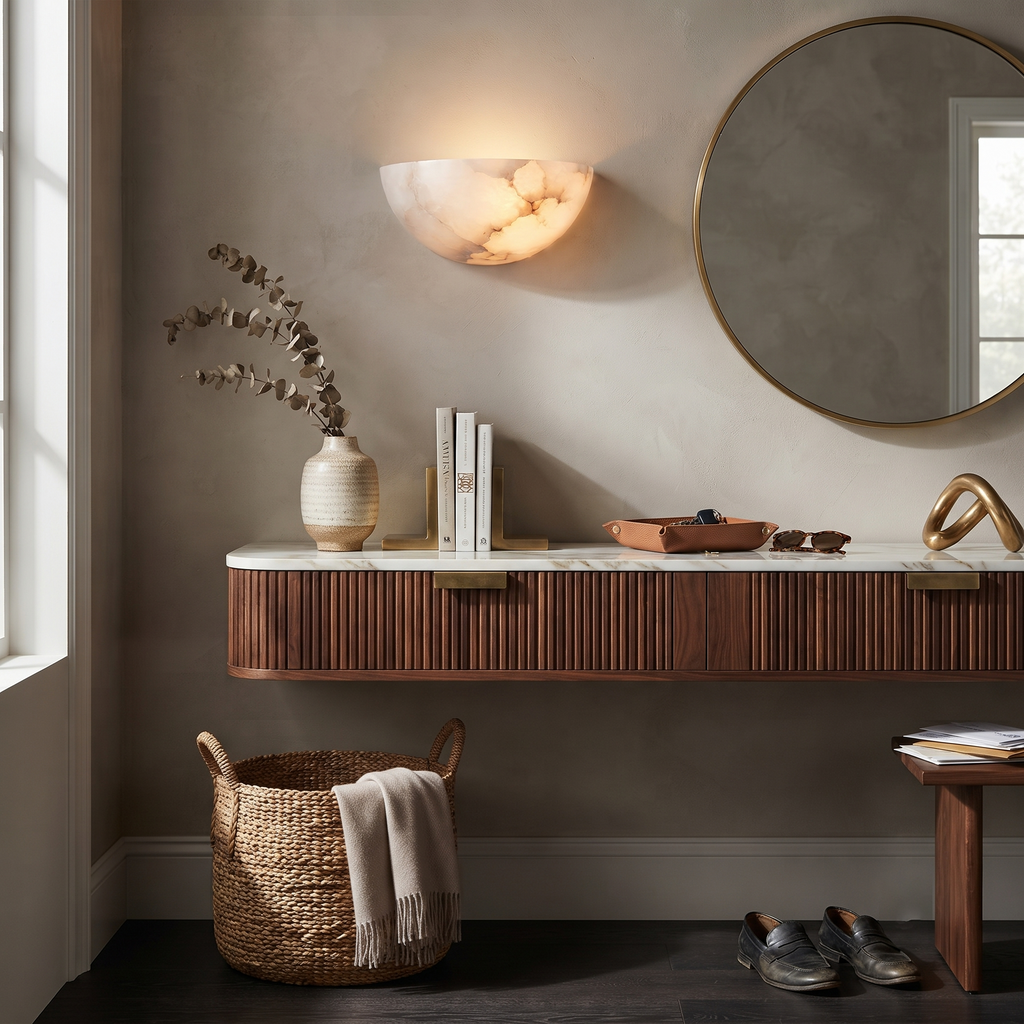 Dolly Alabaster Bowl Sconce