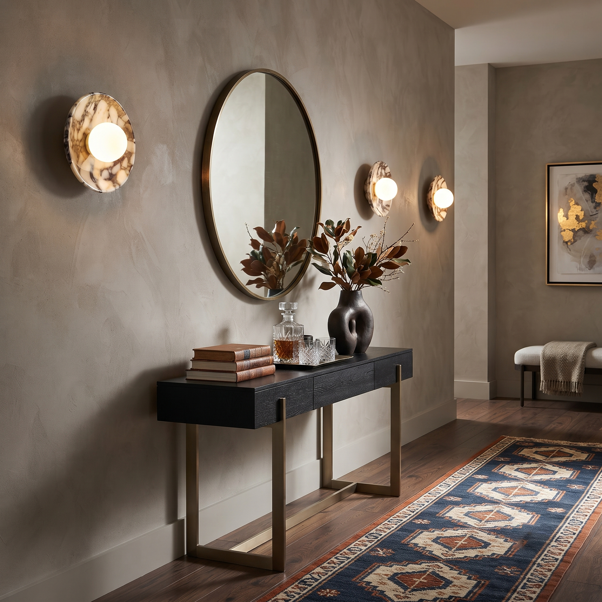 Dolly Circular Alabaster Sconce