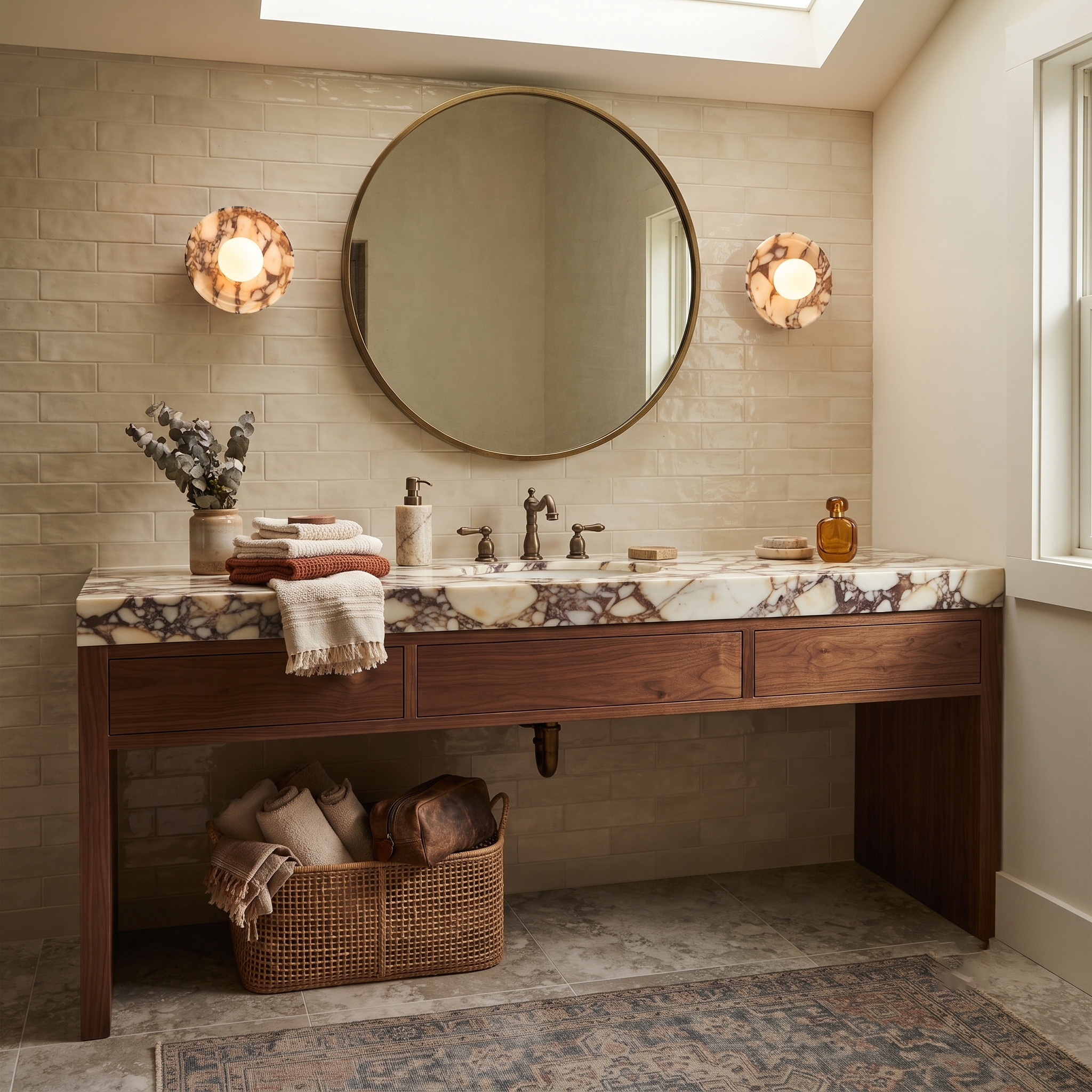 Dolly Circular Alabaster Sconce