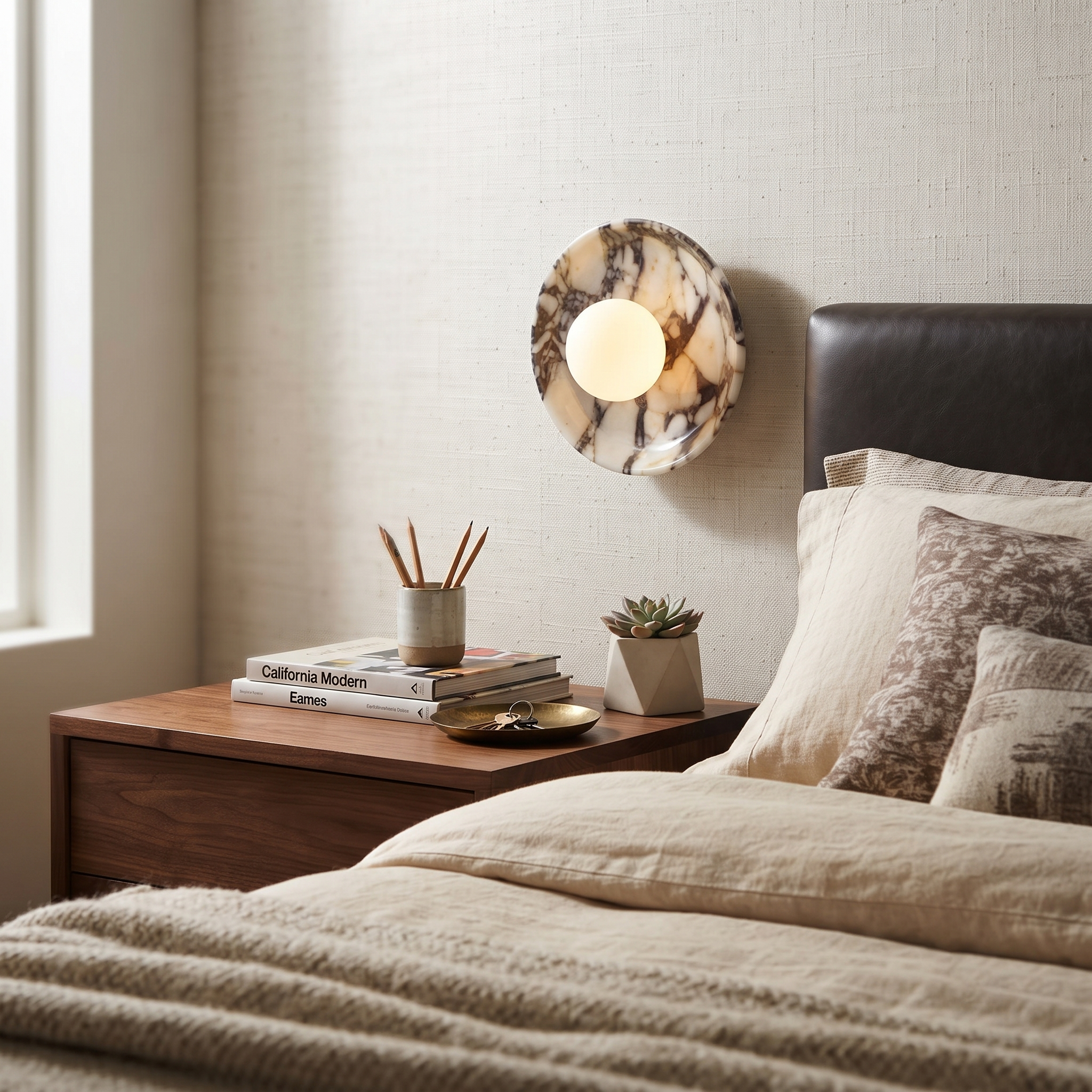Dolly Circular Alabaster Sconce