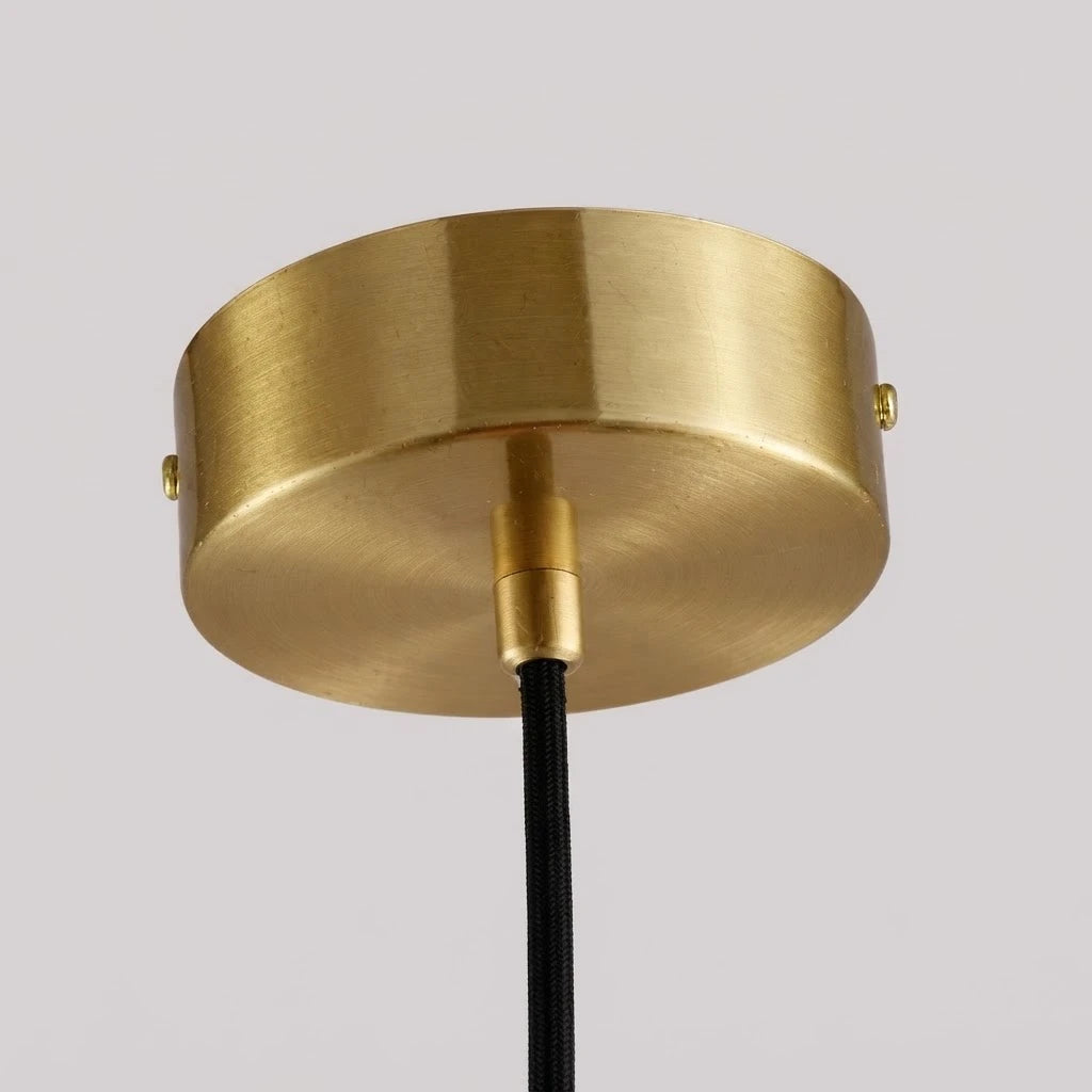Close Up View of Brass Canopy and Suspension Cord