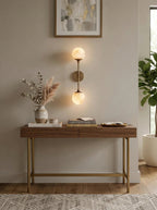 Double Alabaster Globe Wall Sconce