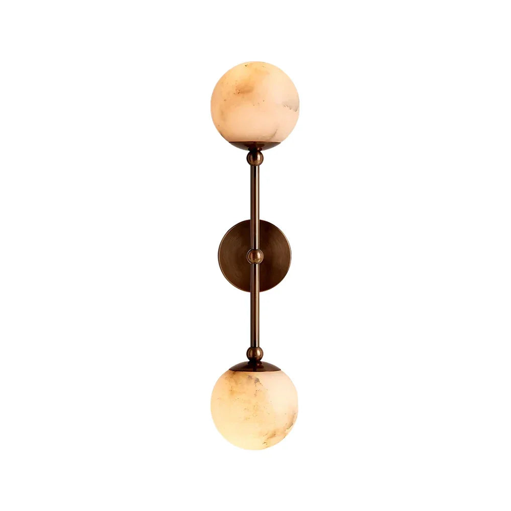 Double Alabaster Globe Wall Sconce